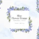 Blue Watercolor Flowers Frames