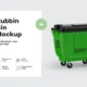 Plastic Glossy Rubbish Bin Mockup